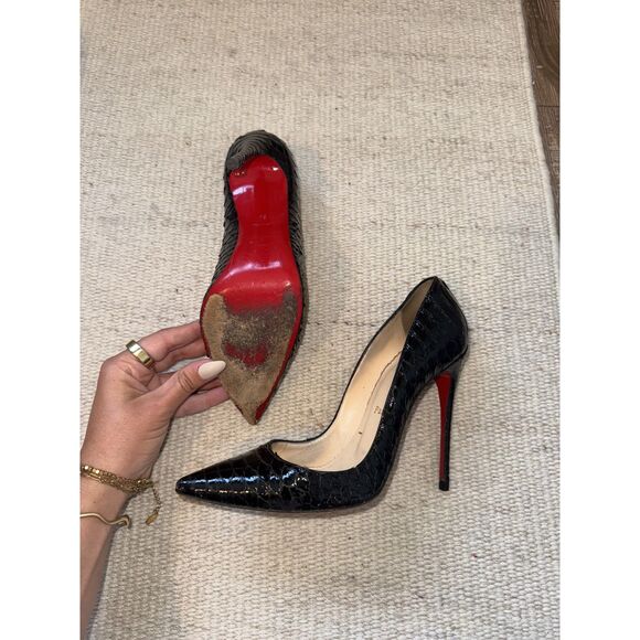 Christian Louboutin Black Python So Kate Heels Size 39 - Picture 2 of 4